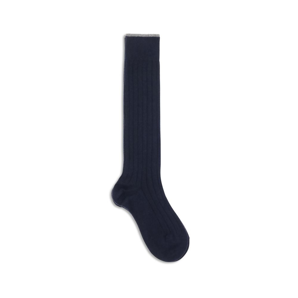 Brunello Cucinelli Blaue Kaschmirsocken