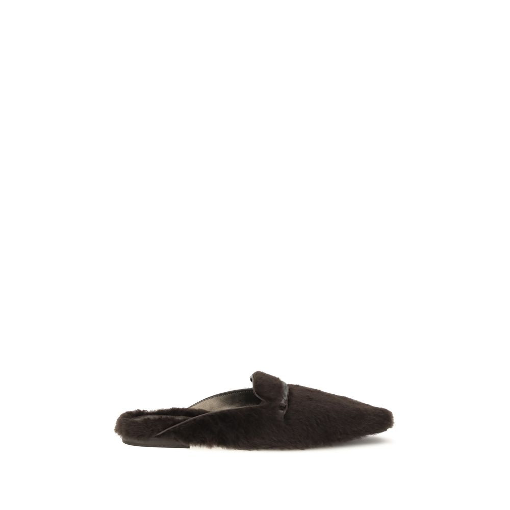 Brunello Cucinelli Ballerinas aus braunem Fell