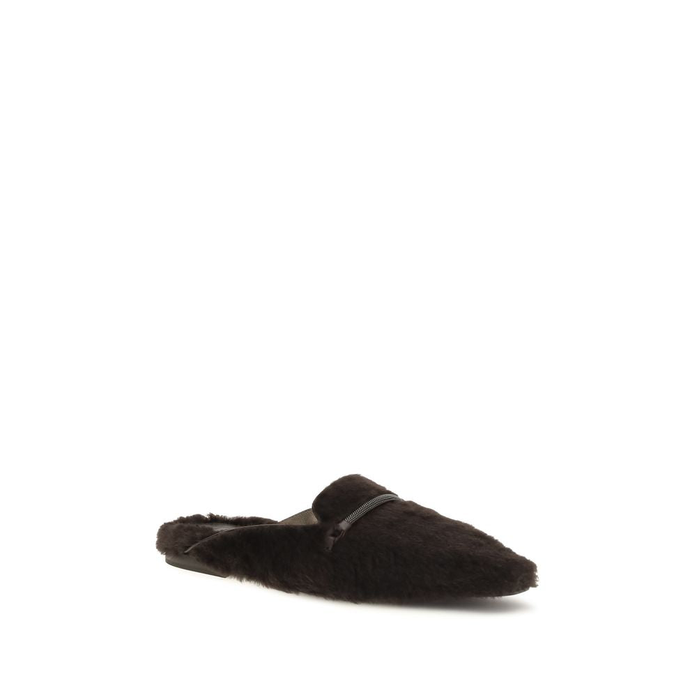 Brunello Cucinelli Ballerinas aus braunem Fell