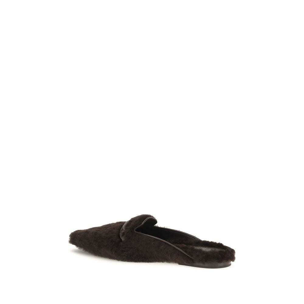Brunello Cucinelli Ballerinas aus braunem Fell