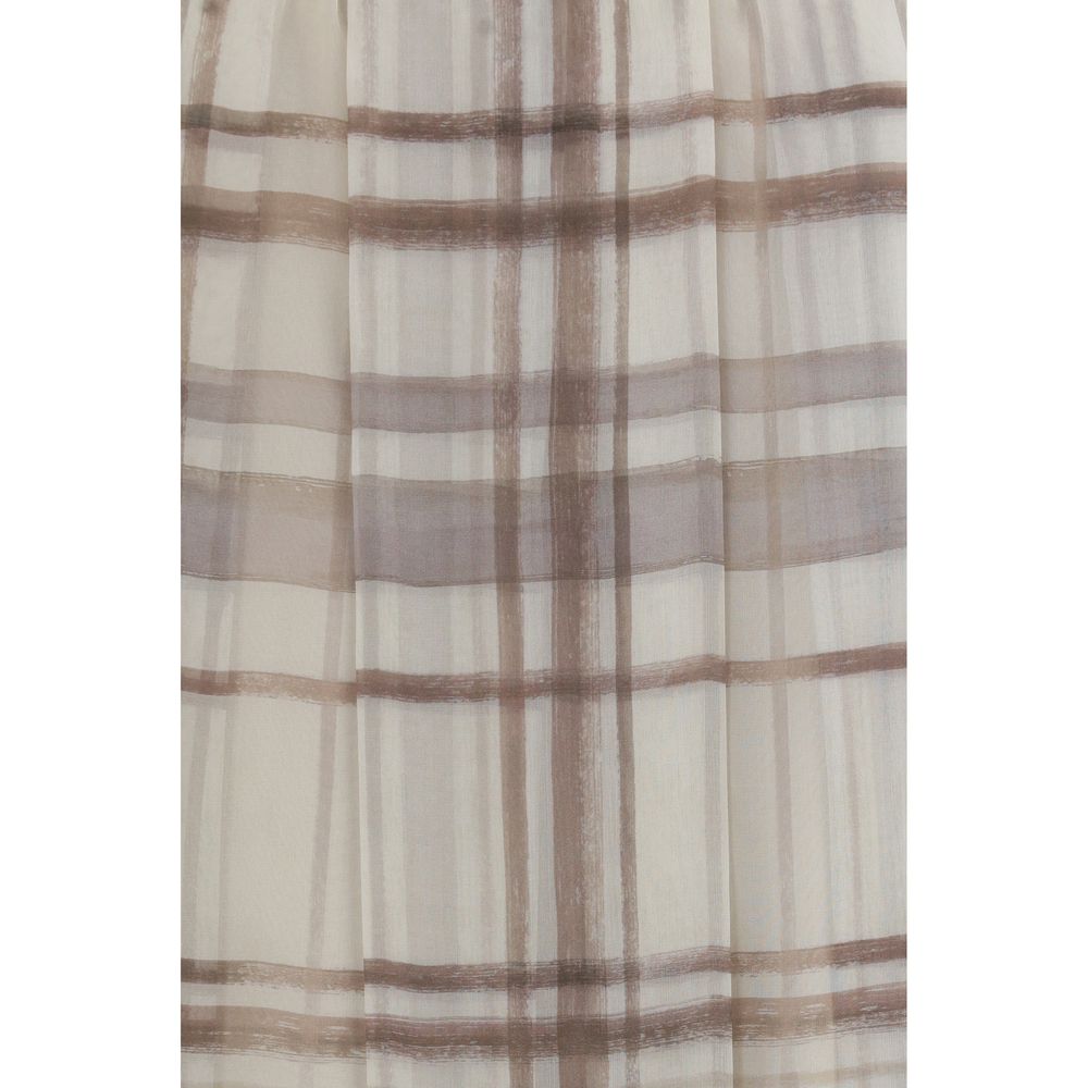 Brunello Cucinelli Beige Seiden-Midirock