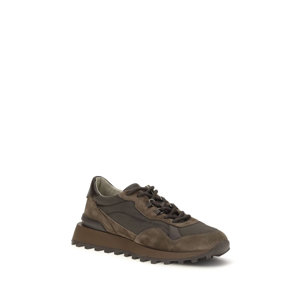 Brunello Cucinelli Braune Kalbsleder Bos Taurus Athletic Sneaker