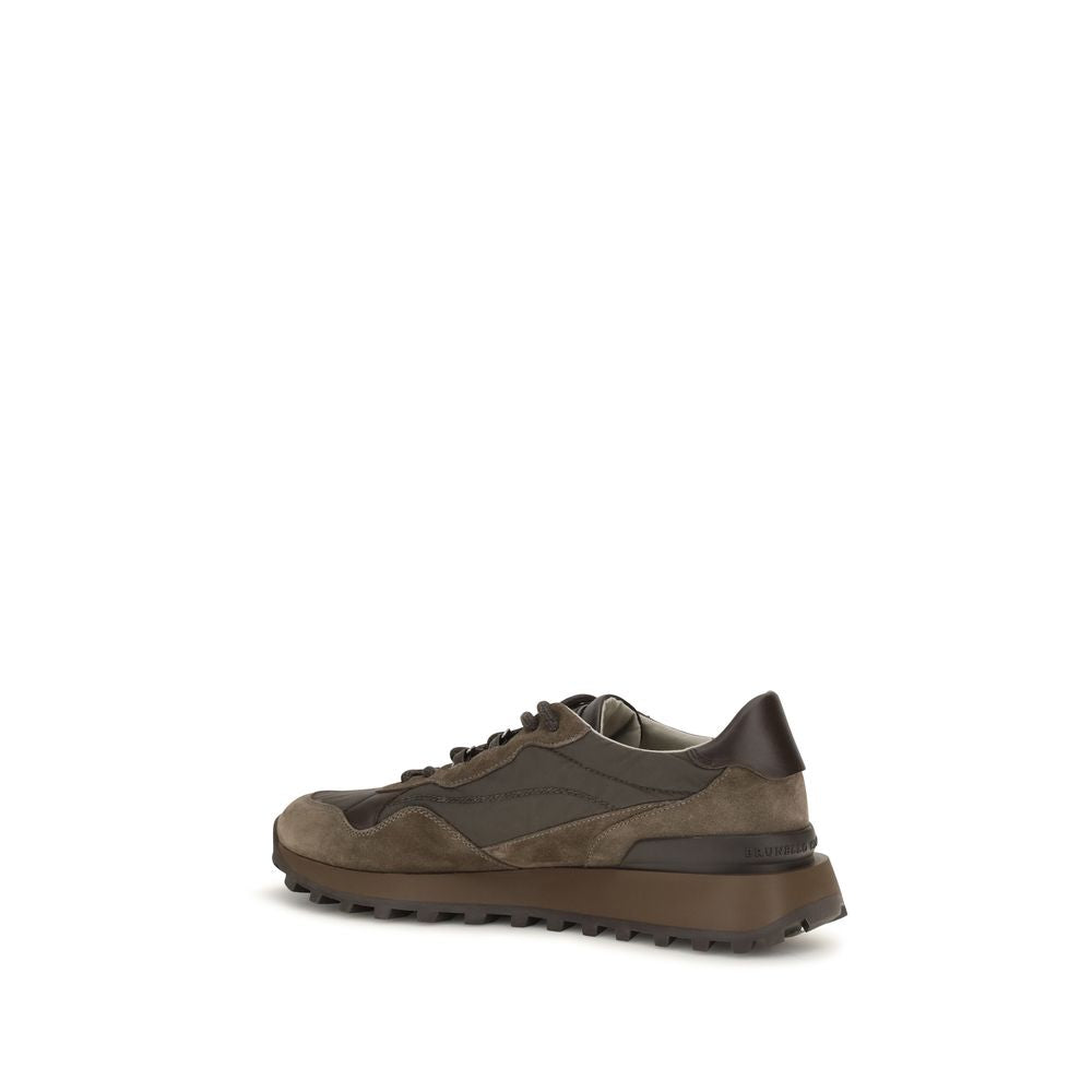 Brunello Cucinelli Braune Kalbsleder Bos Taurus Athletic Sneaker