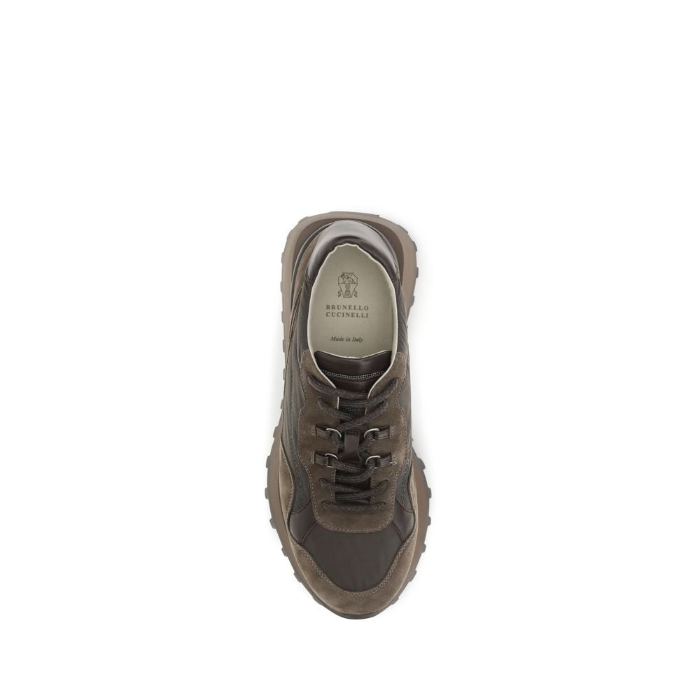 Brunello Cucinelli Braune Kalbsleder Bos Taurus Athletic Sneaker