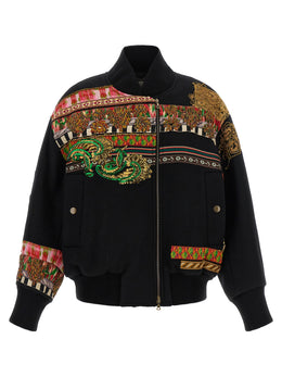 Dries Van Noten Mehrfarbige Woll-Bomberjacke