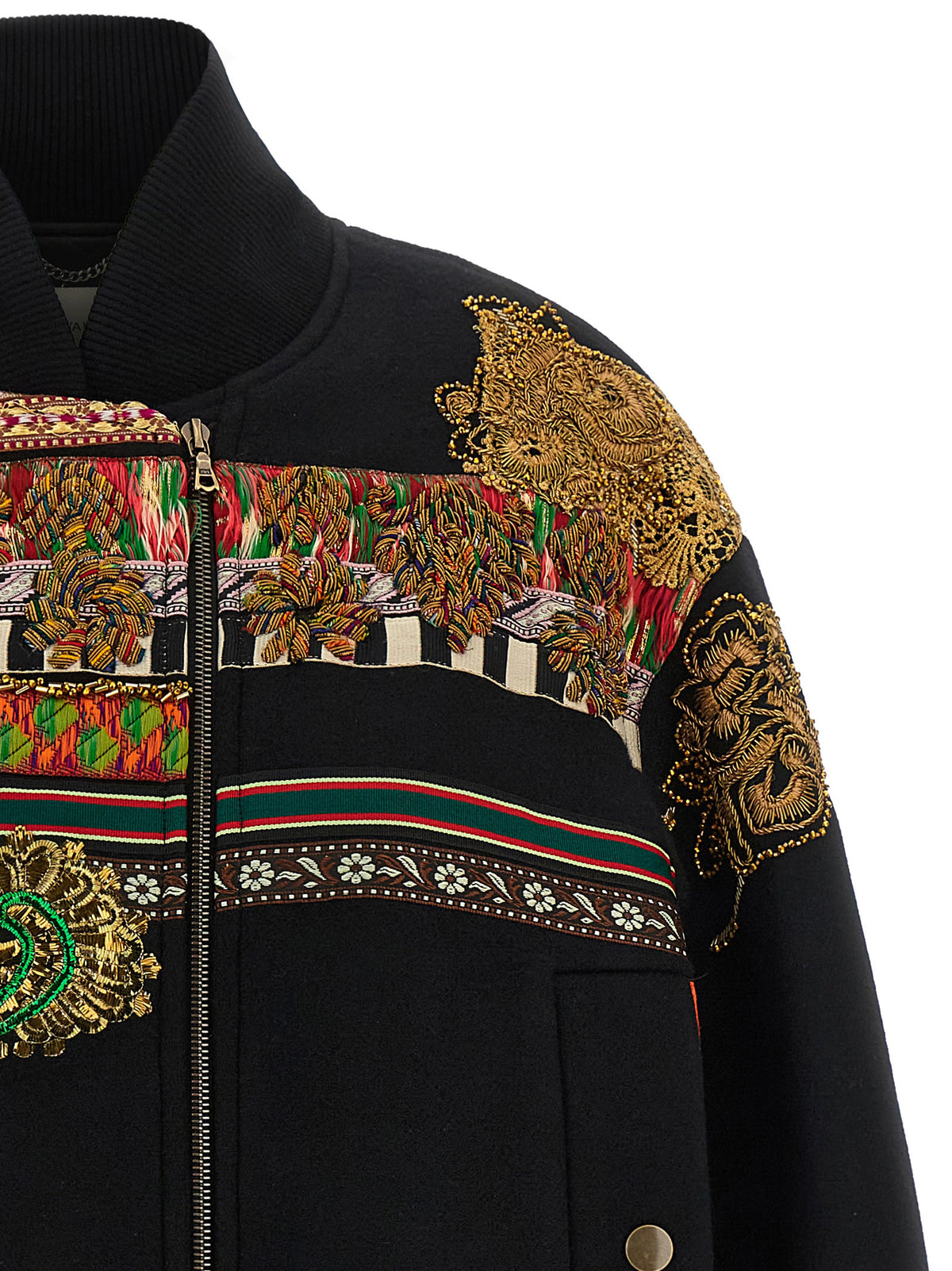 Dries Van Noten Mehrfarbige Woll-Bomberjacke