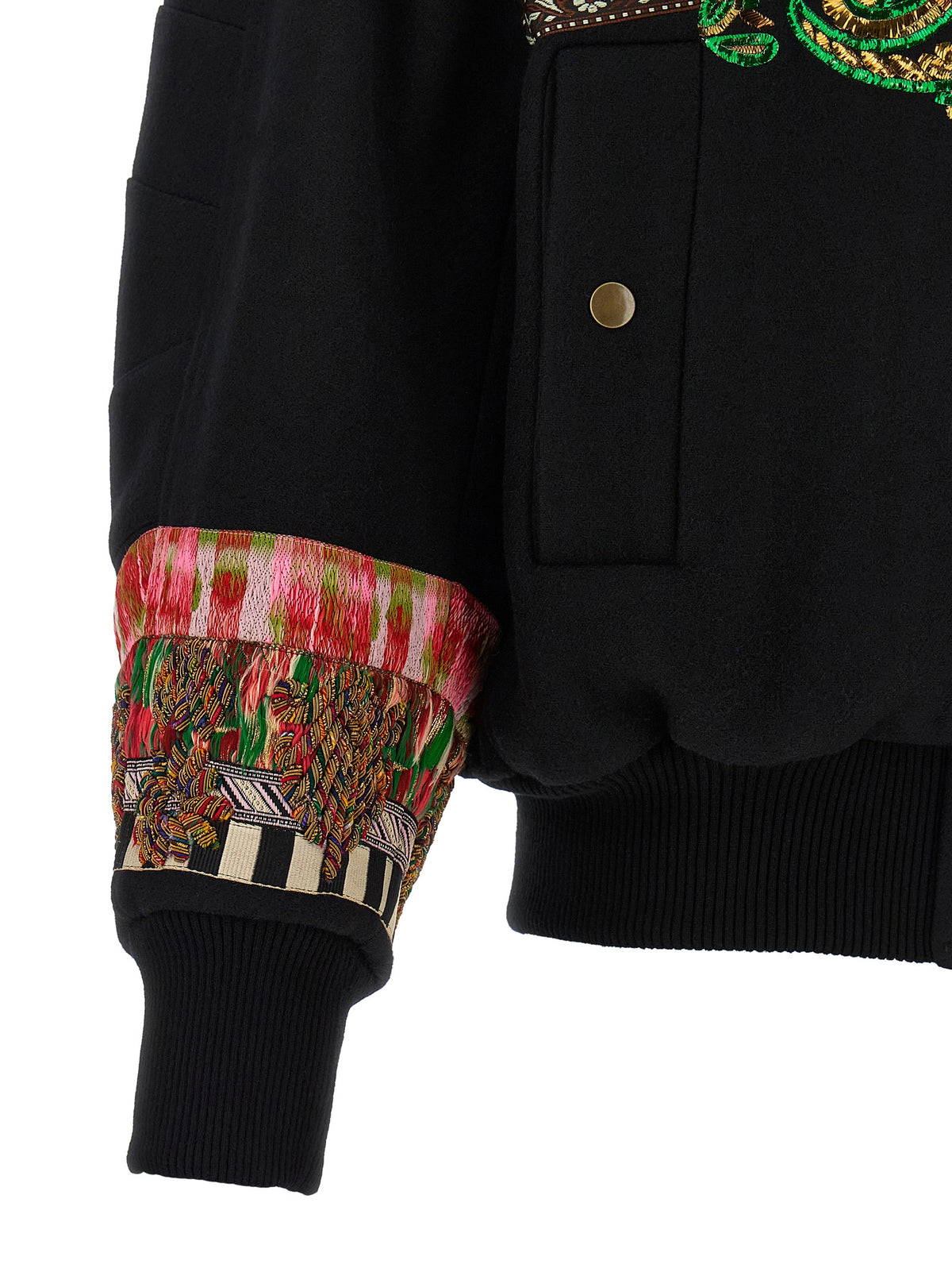 Dries Van Noten Mehrfarbige Woll-Bomberjacke