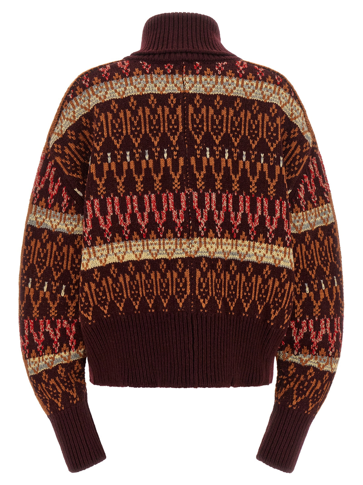 Dries Van Noten Bordeaux Woll-Strickjacke