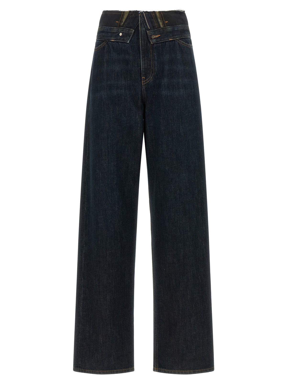 MM6 Maison Margiela Blaue High-Waist Jeans aus Baumwolle