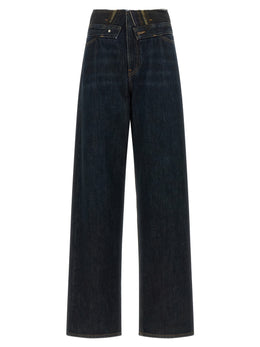 MM6 Maison Margiela Blaue High-Waist Jeans aus Baumwolle