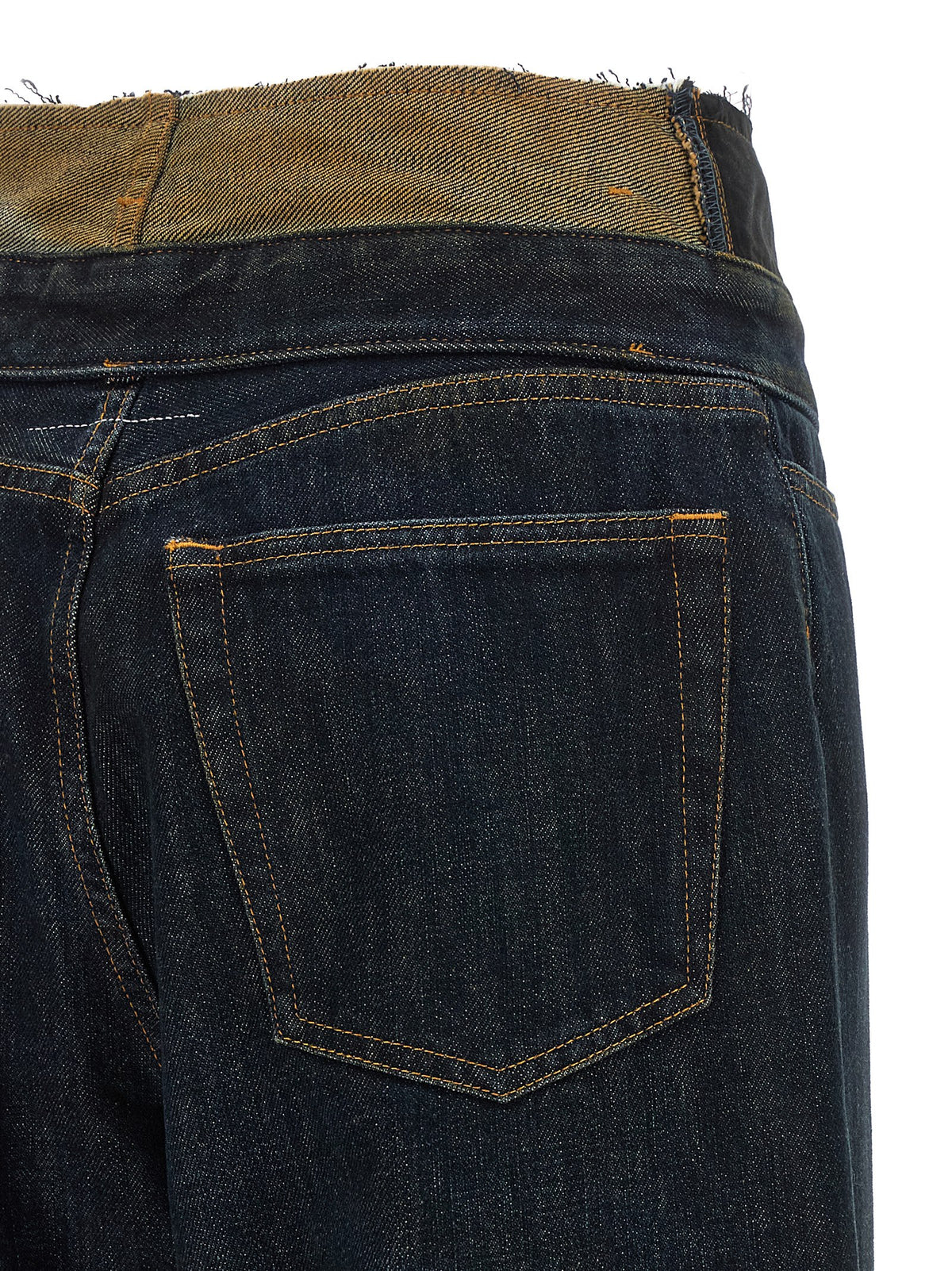 MM6 Maison Margiela Blaue High-Waist Jeans aus Baumwolle