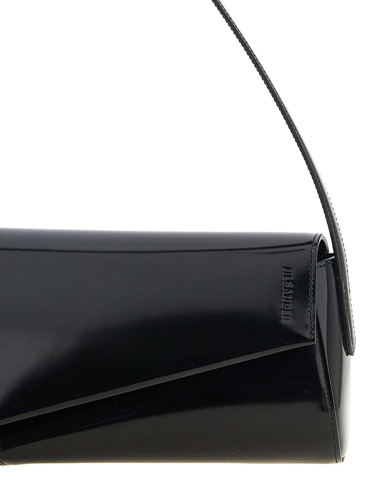 Jil Sander Schwarze Kalbsleder-Schultertasche
