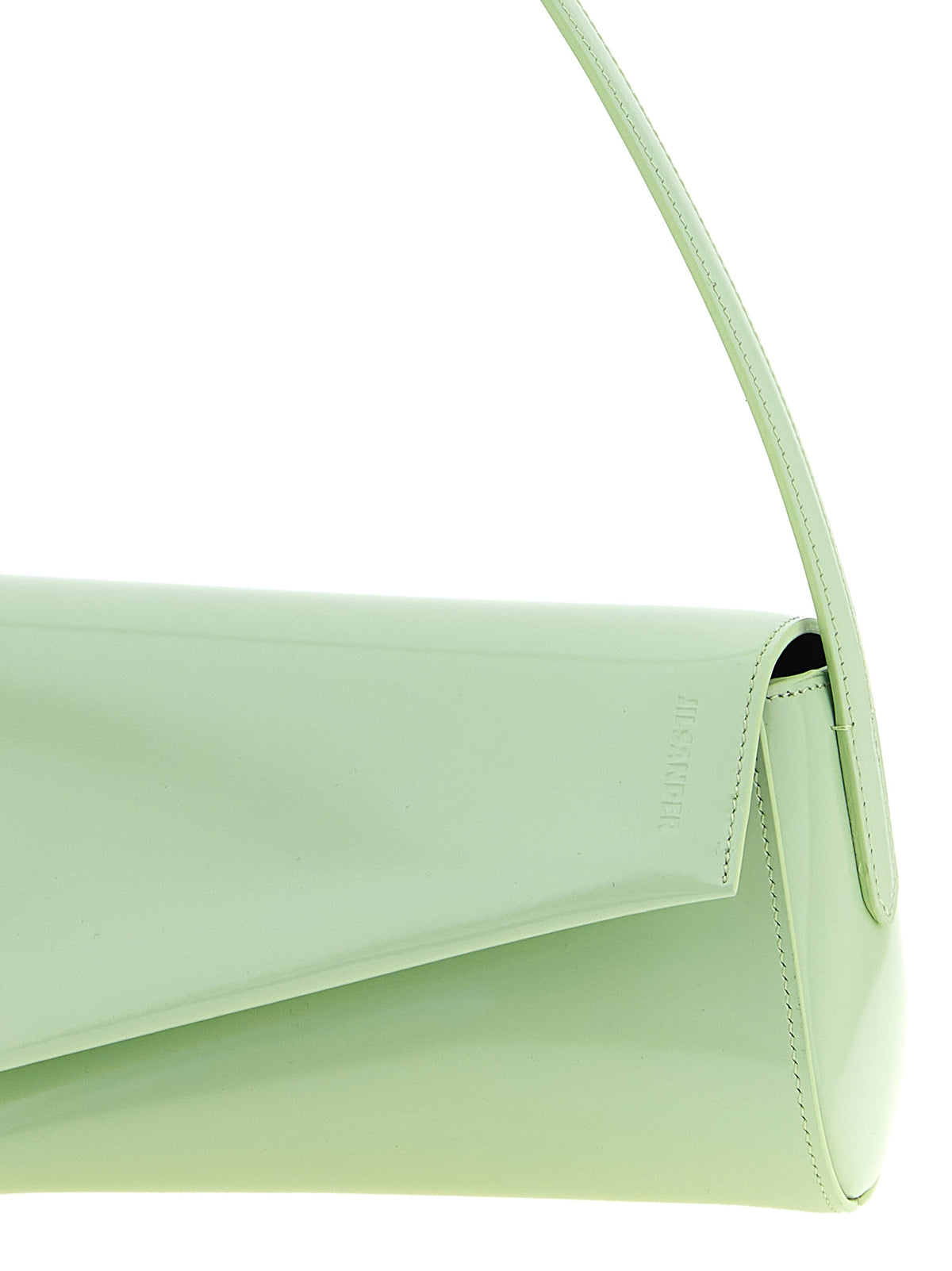 Jil Sander Zweifarbige Schultertasche aus Kalbsleder