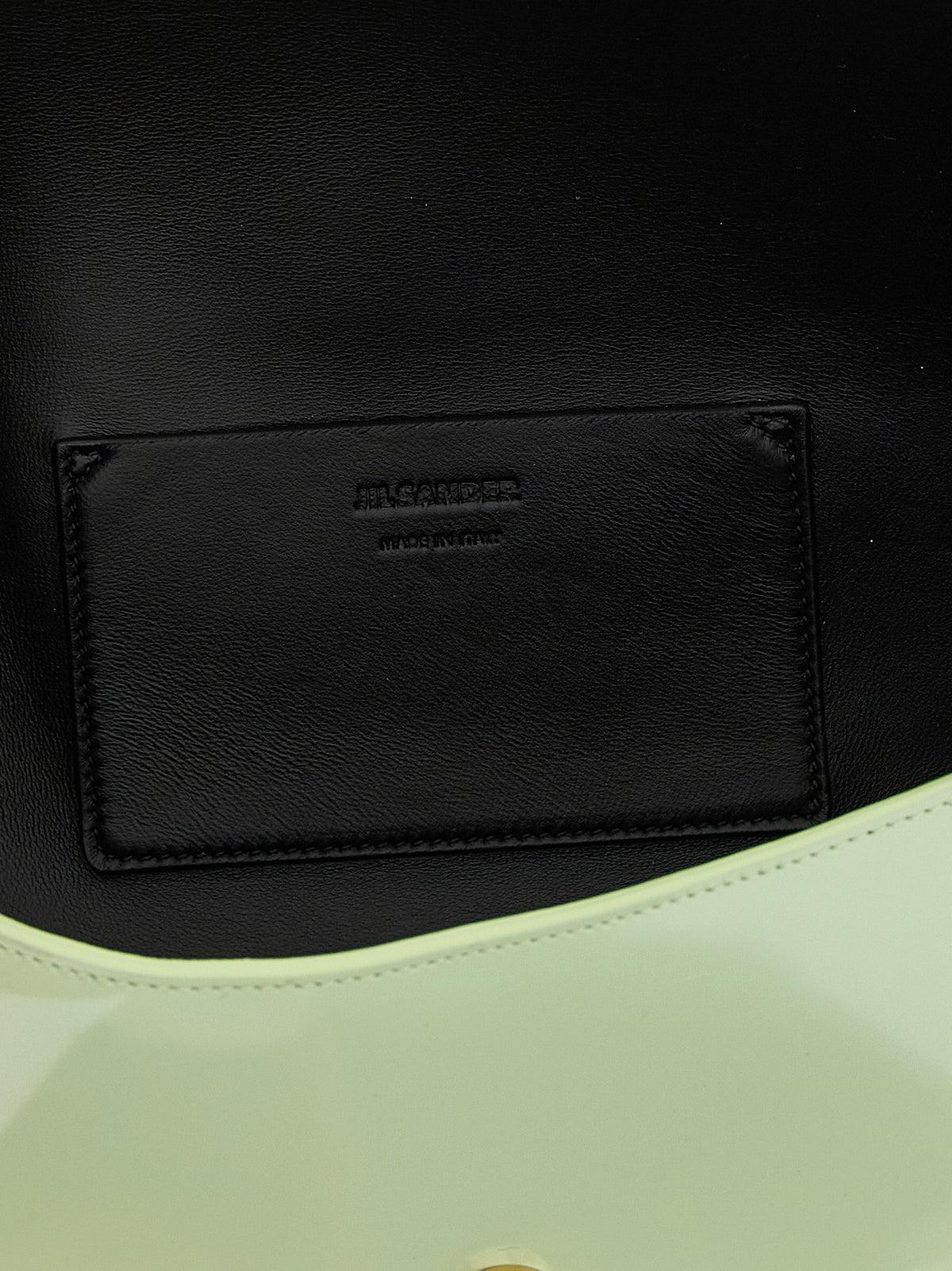 Jil Sander Zweifarbige Schultertasche aus Kalbsleder