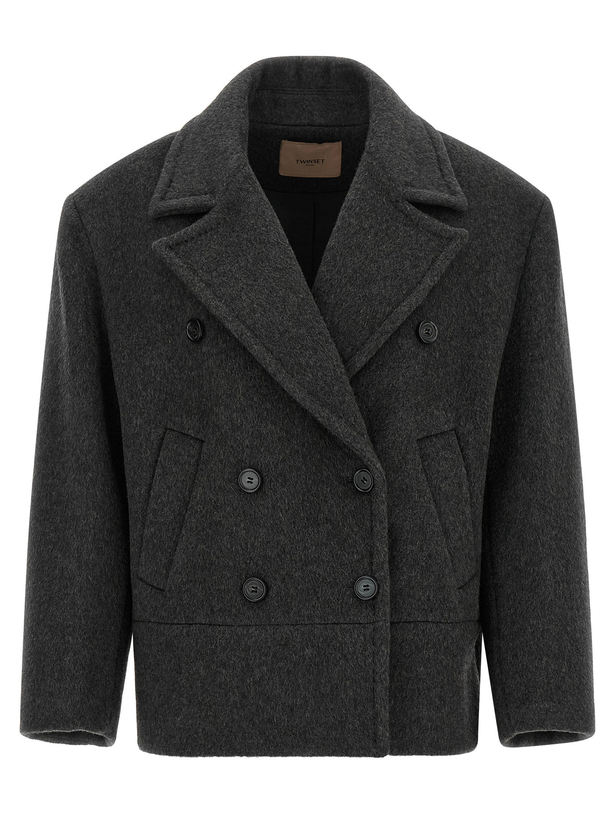Twinset Grauer Wollmantel