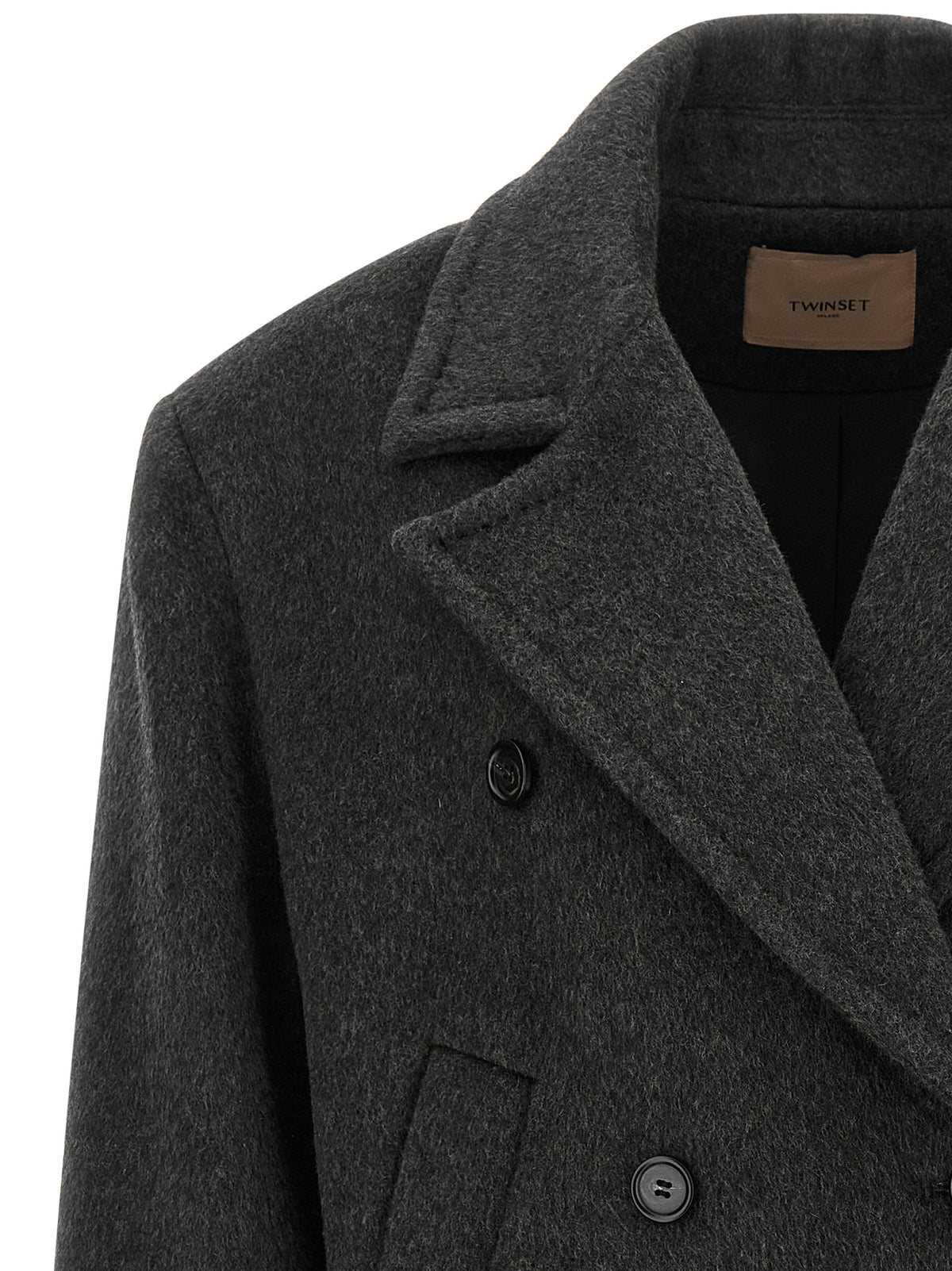 Twinset Grauer Wollmantel