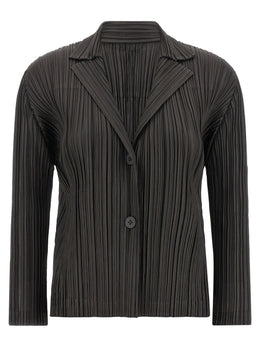 PLEATS PLEASE ISSEY MIYAKE Grauer Polyester-Blazer