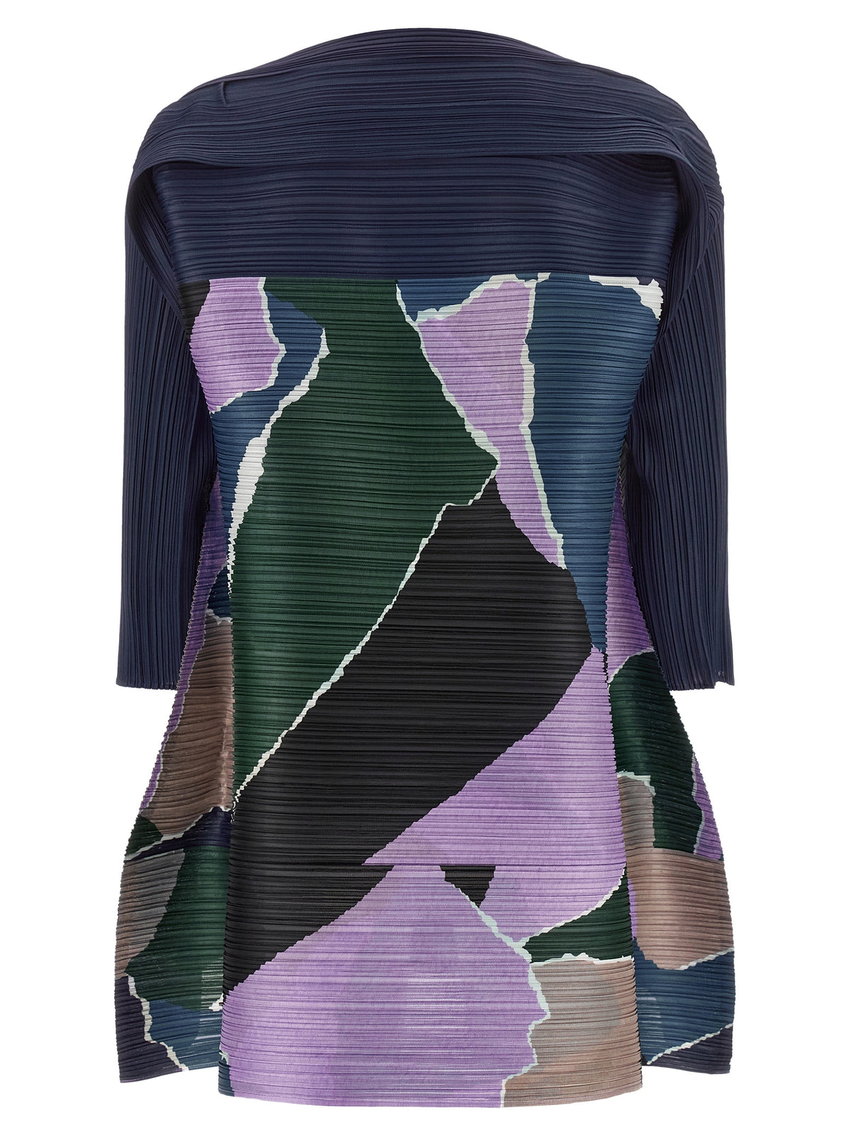 PLEATS PLEASE ISSEY MIYAKE Mehrfarbiges Midikleid aus Polyester