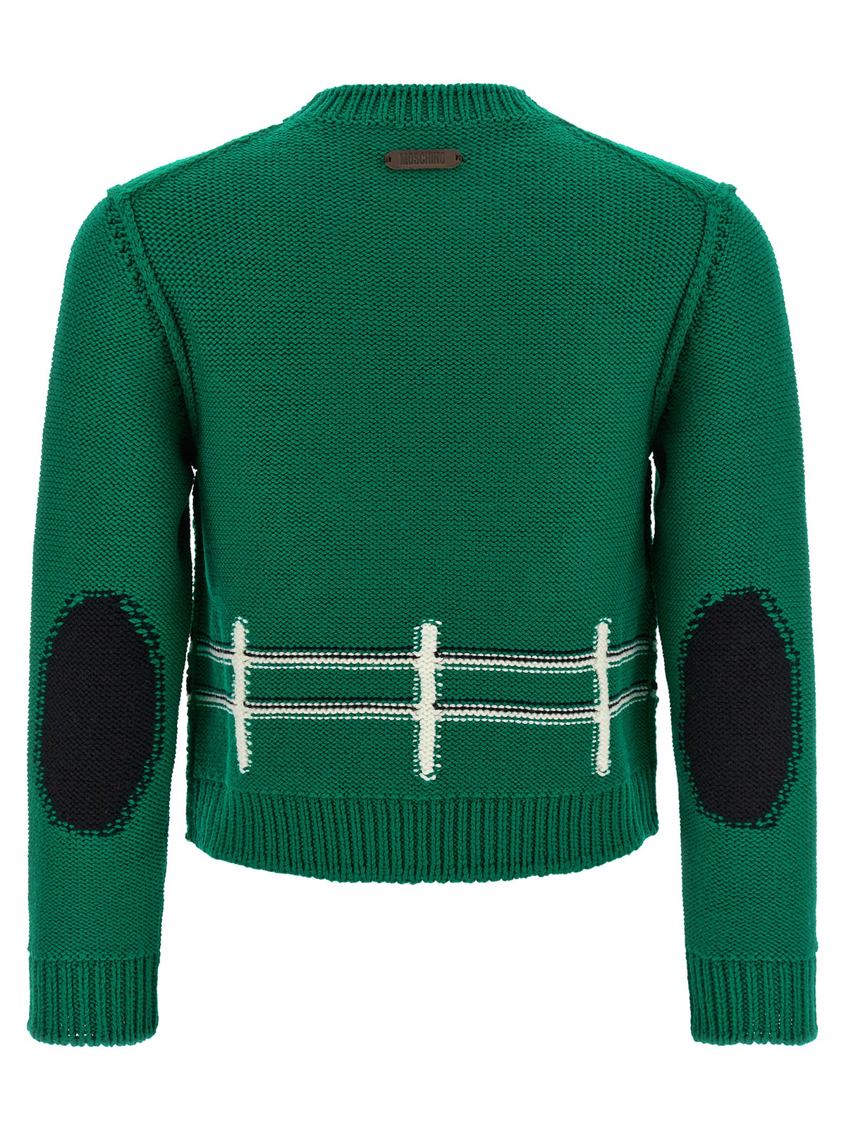 Moschino Zweifarbige Strickjacke aus reiner Schurwolle