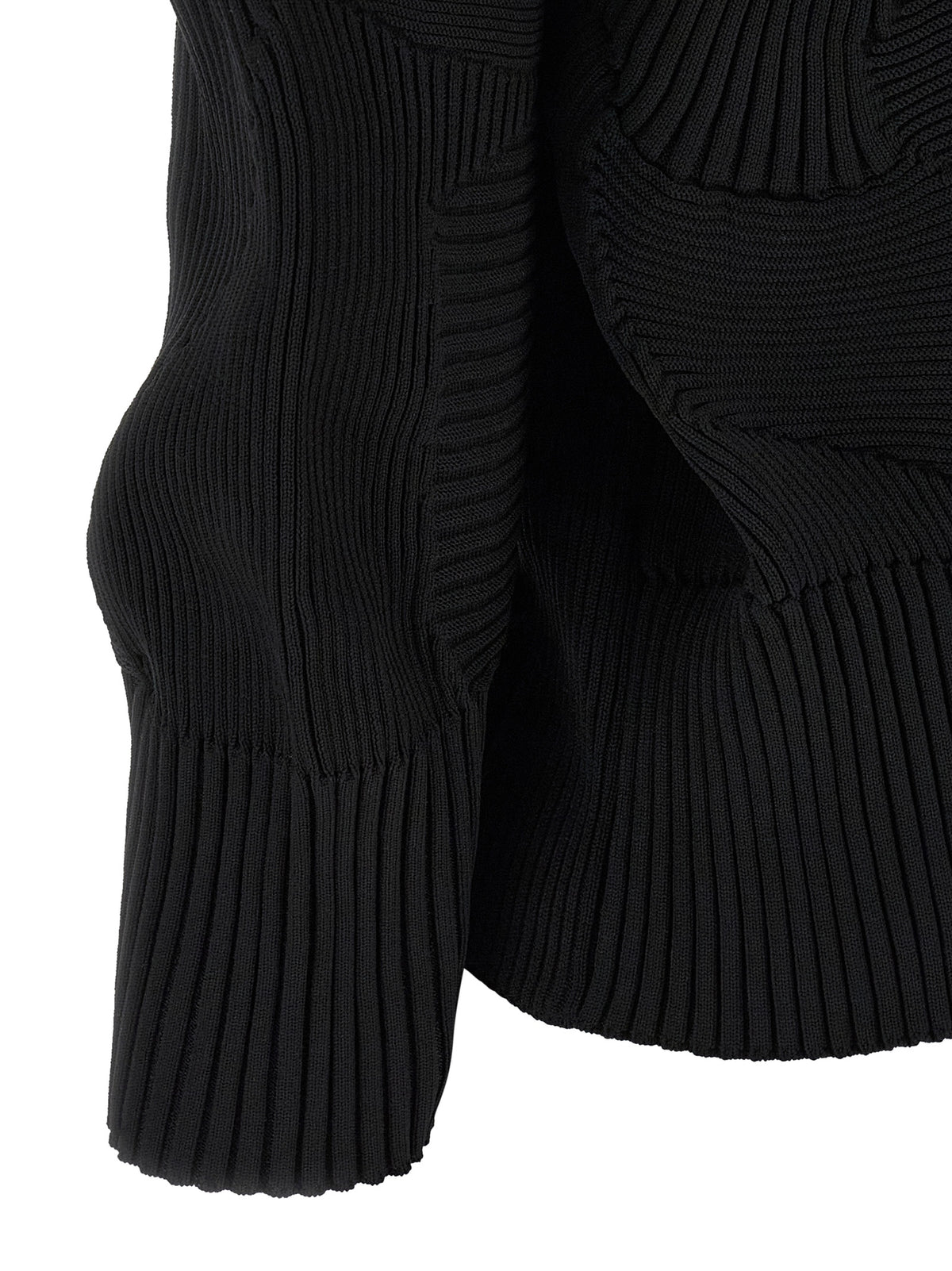 Issey Miyake Schwarze Polyester-Jacke in voller Länge