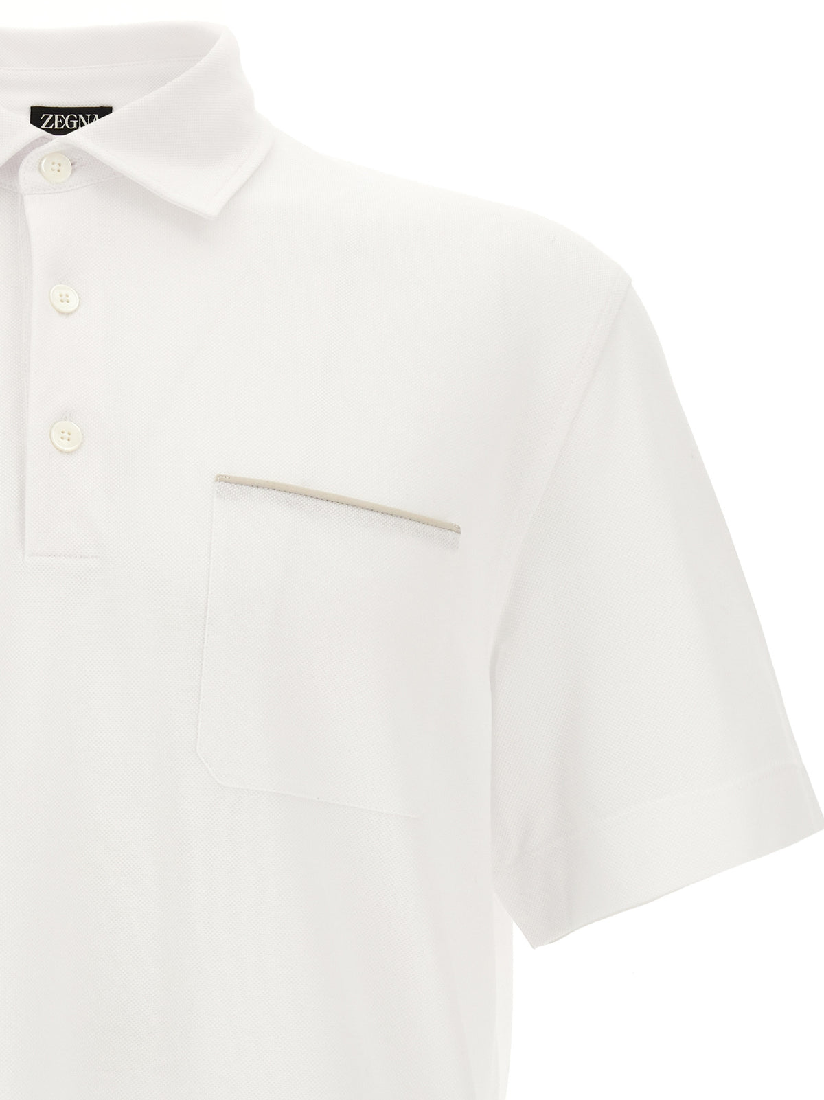 ZEGNA Weißes Poloshirt aus Baumwolle