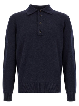 ZEGNA Blaues Woll-Poloshirt