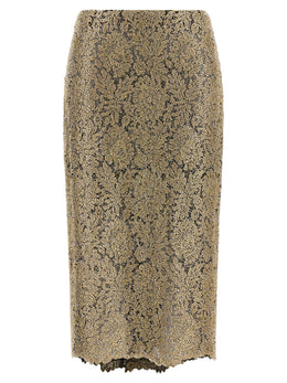 Ermanno Scervino Midi-Rock aus Gold-Polyester