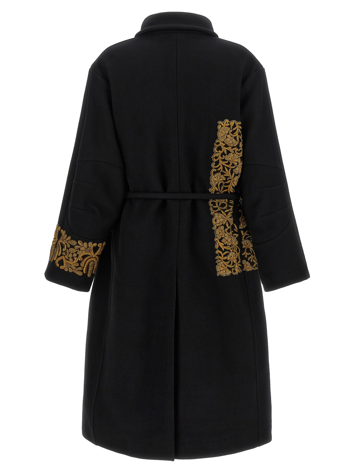 Dries Van Noten Schwarzer Wollmantel