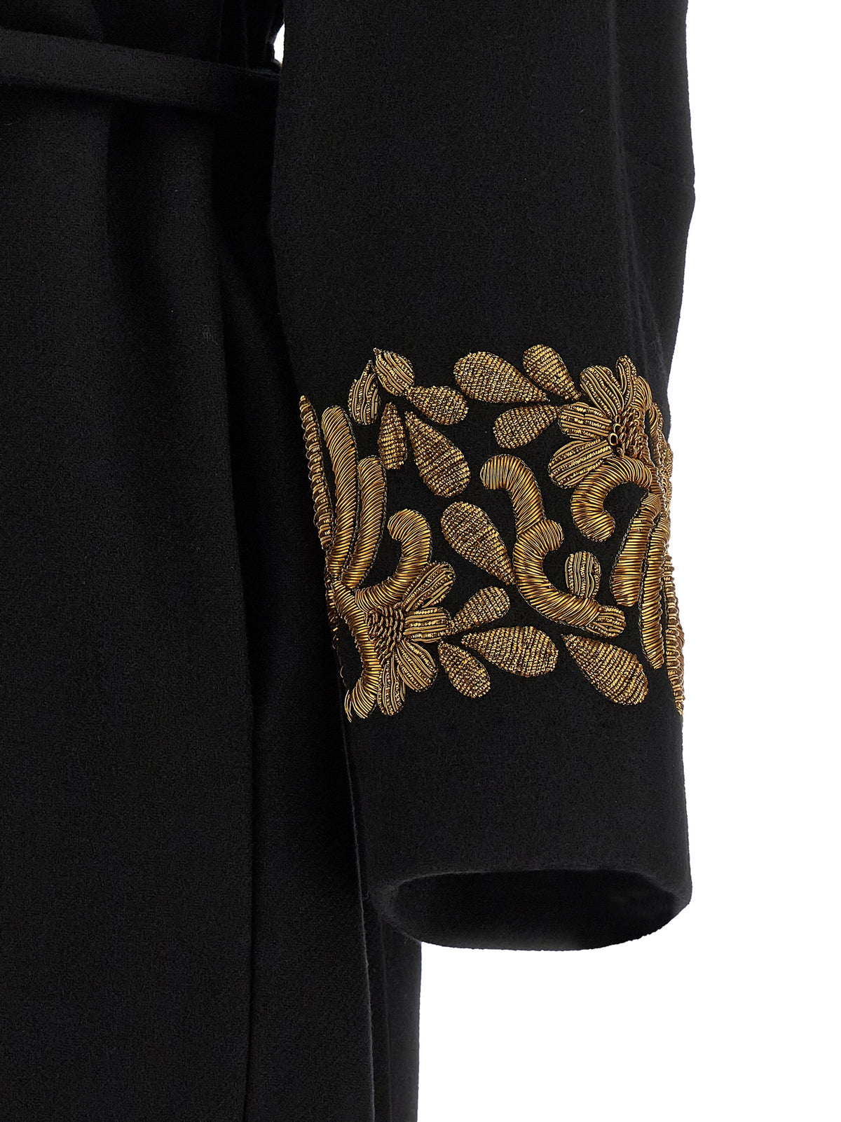 Dries Van Noten Schwarzer Wollmantel
