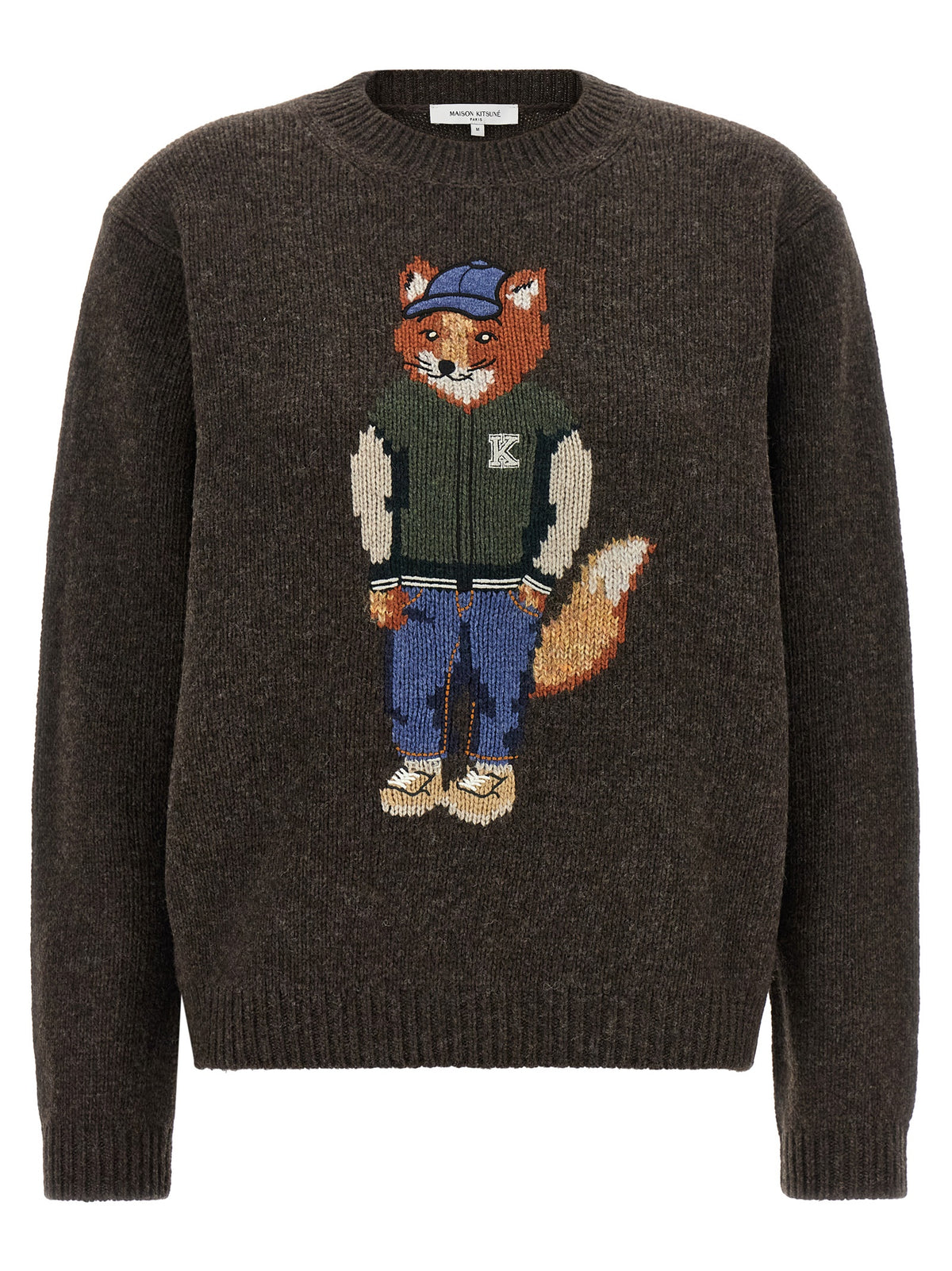 Maison Kitsuné Brauner Wollcardigan