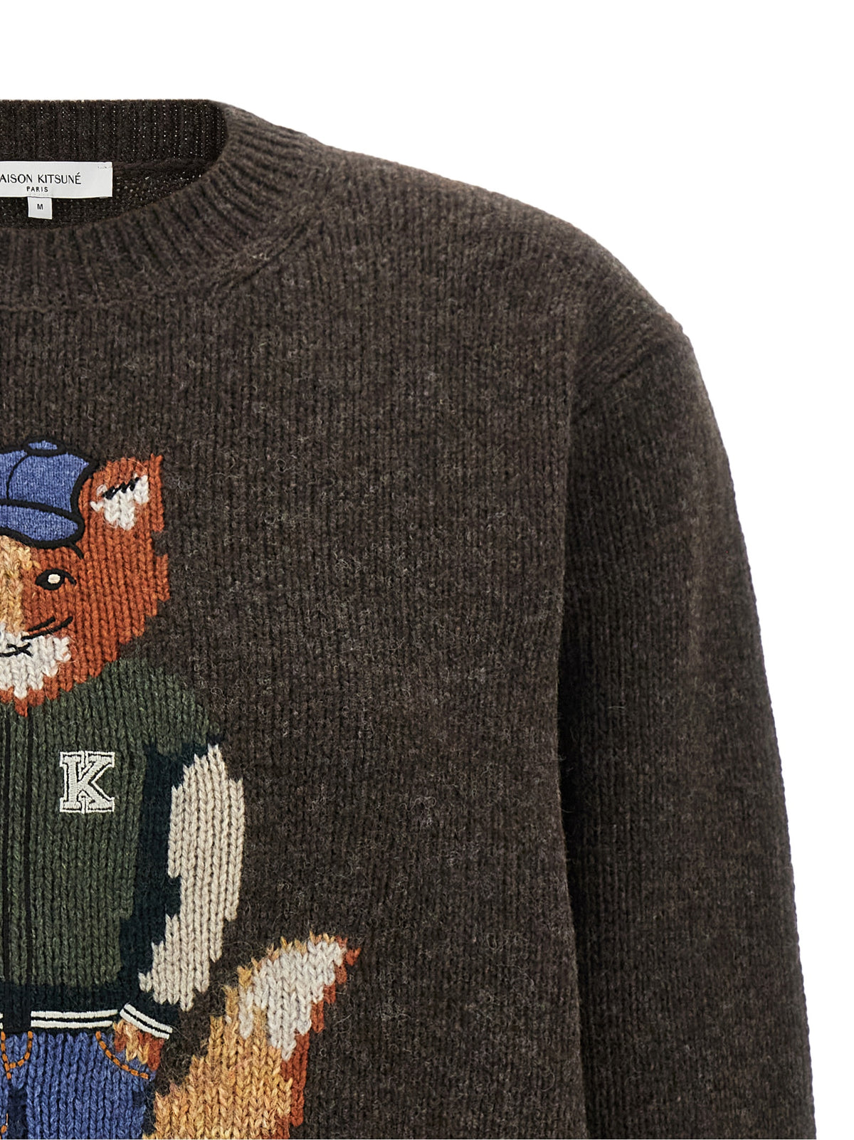Maison Kitsuné Brauner Wollcardigan
