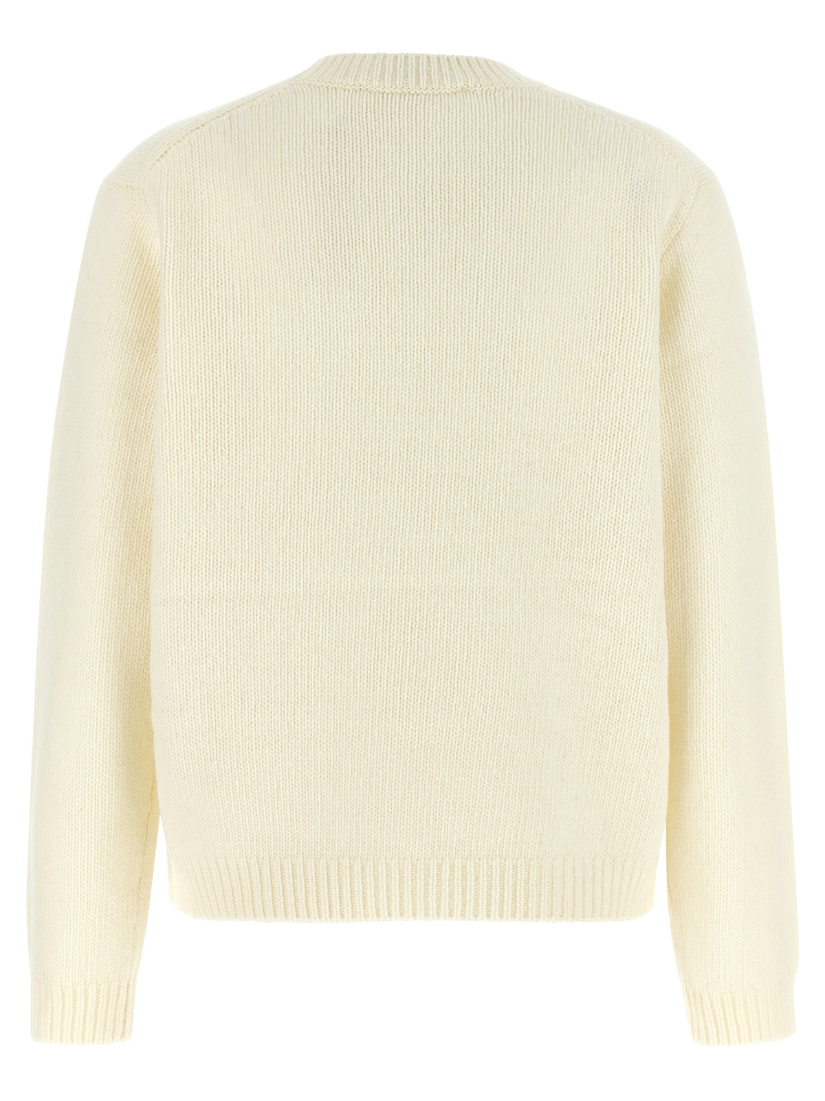 Maison Kitsuné Weiße Wollstrickjacke