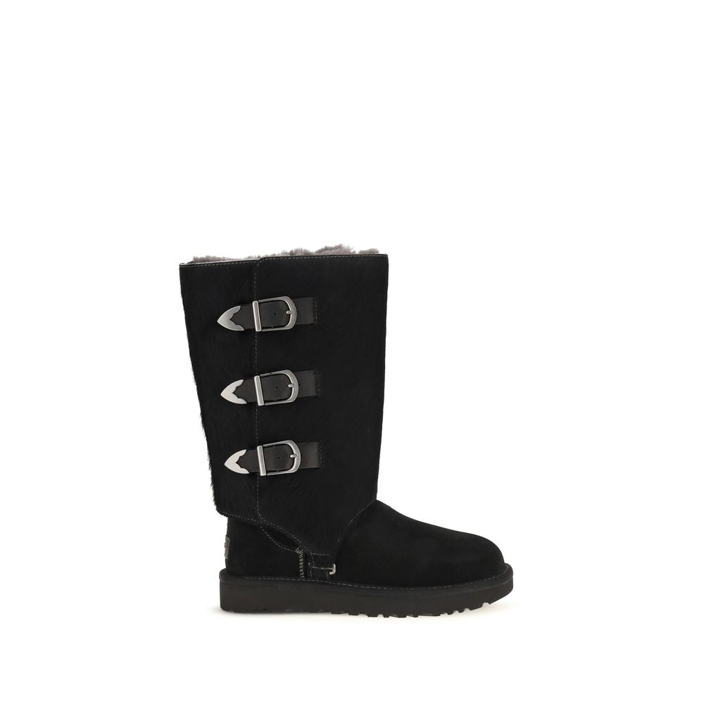UGG Schwarze Schnürstiefel aus Wildleder