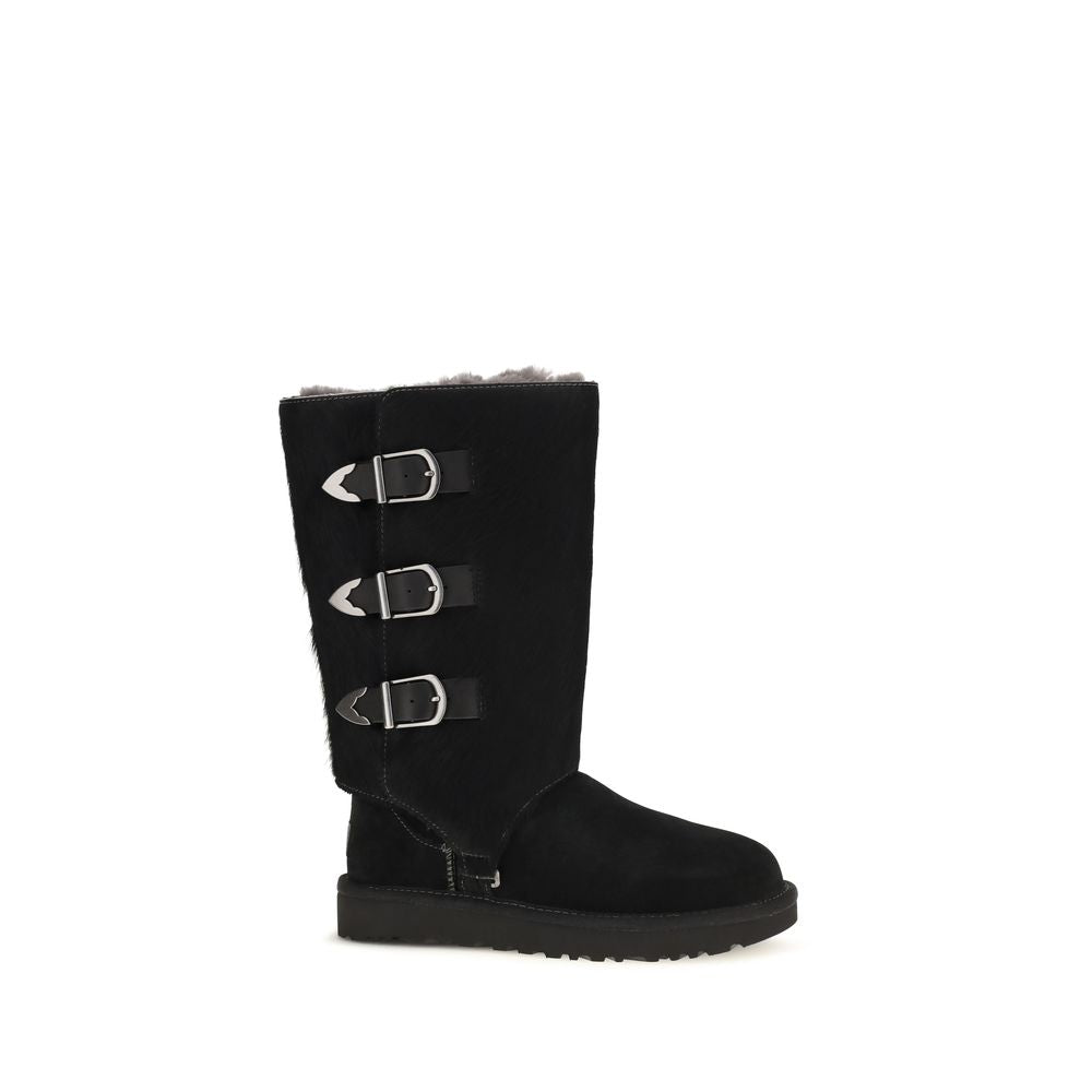 UGG Schwarze Schnürstiefel aus Wildleder
