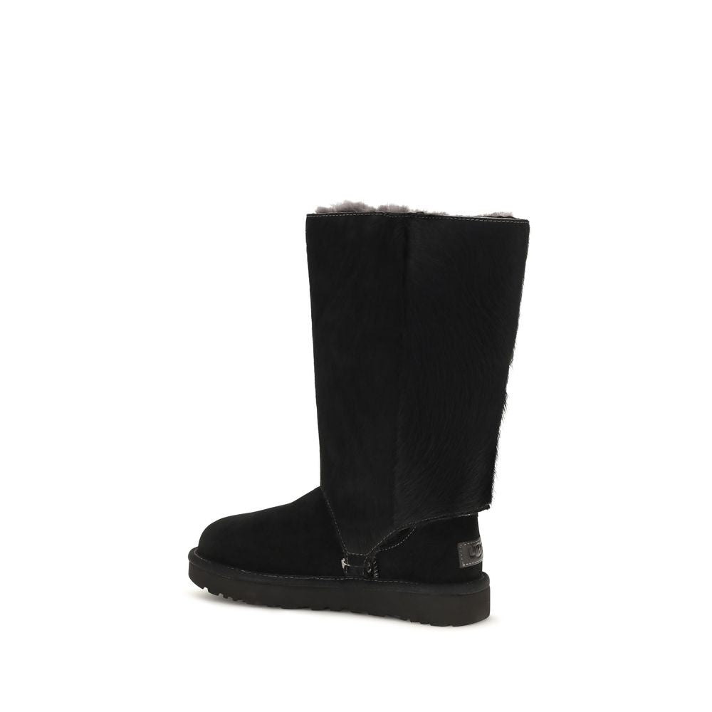 UGG Schwarze Schnürstiefel aus Wildleder
