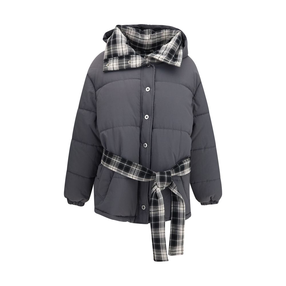 MARBELL Graue Polyamid-Jacke in voller Länge
