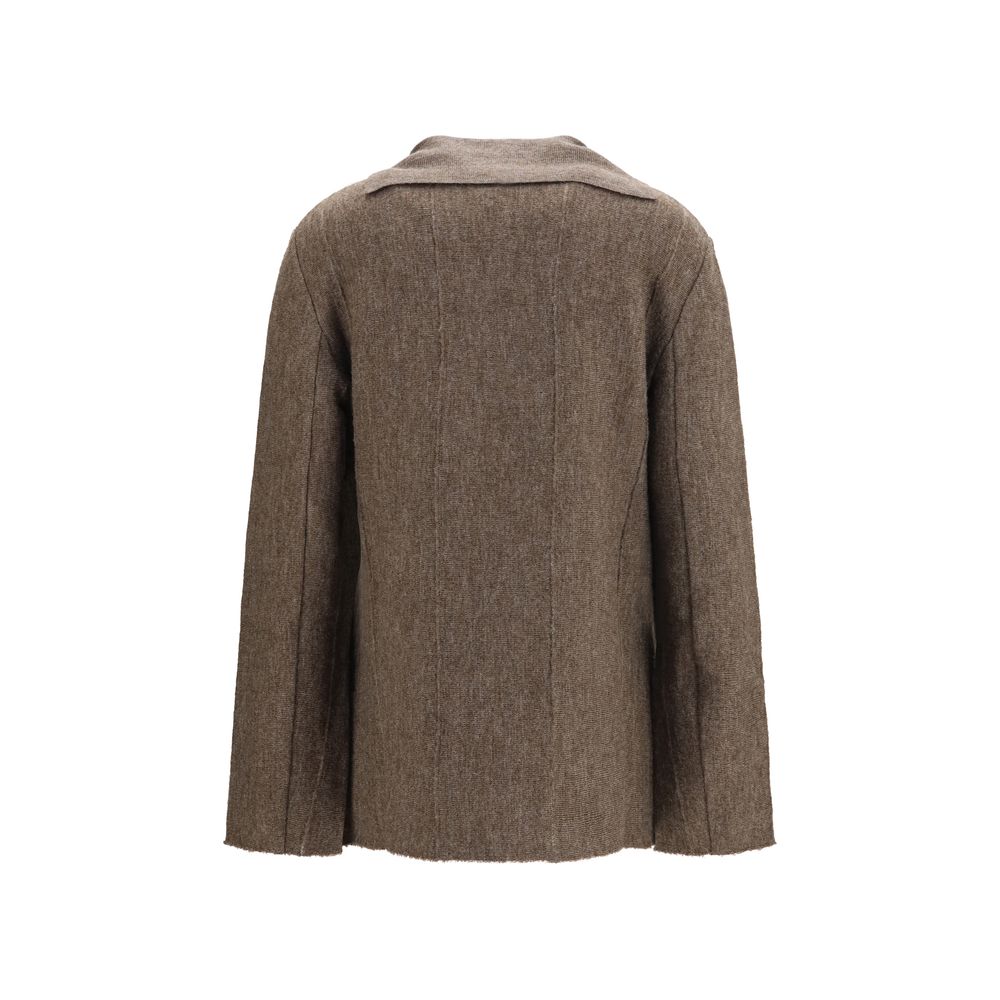 Giorgio Armani Brauner Wollmantel Oves Aries in voller Länge
