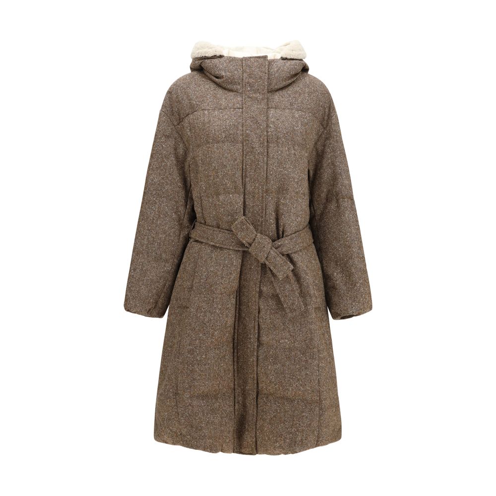 Brunello Cucinelli Brauner Wollmantel Oves Aries