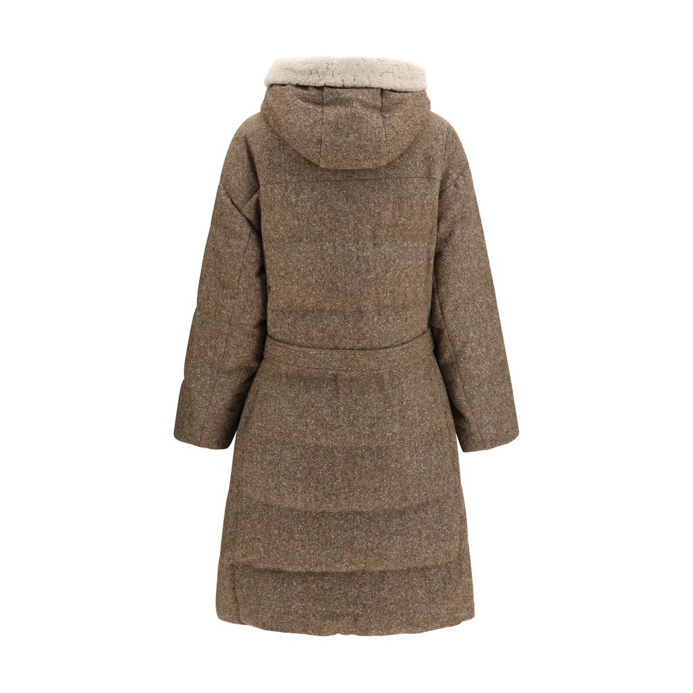 Brunello Cucinelli Brauner Wollmantel Oves Aries