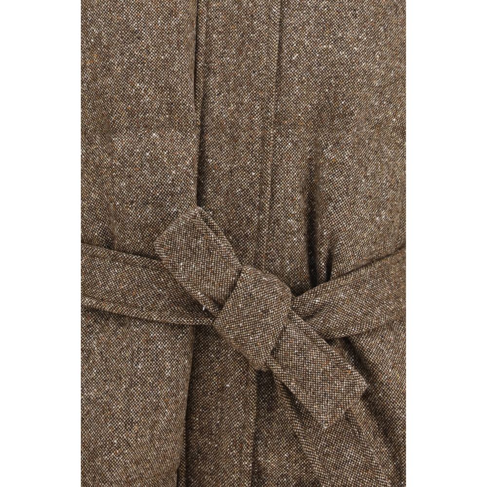 Brunello Cucinelli Brauner Wollmantel Oves Aries