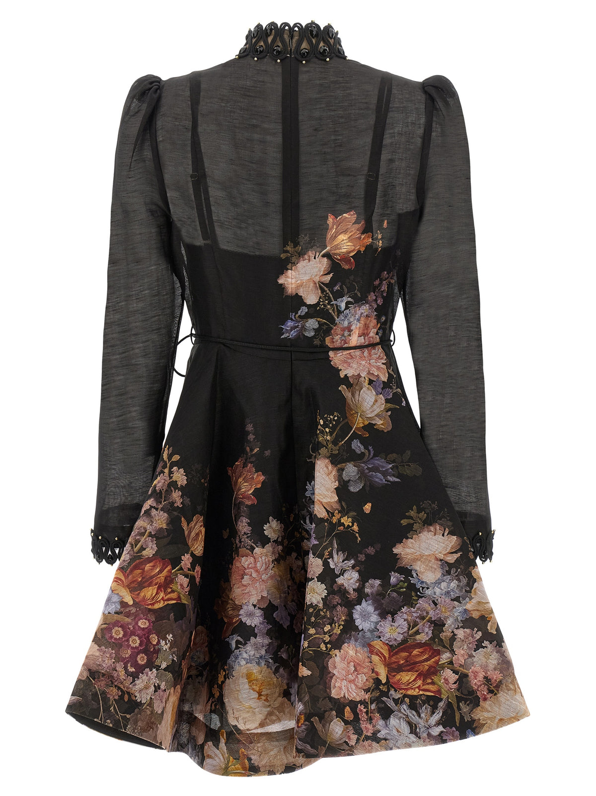 Zimmermann Kurzes mehrfarbiges Leinenkleid