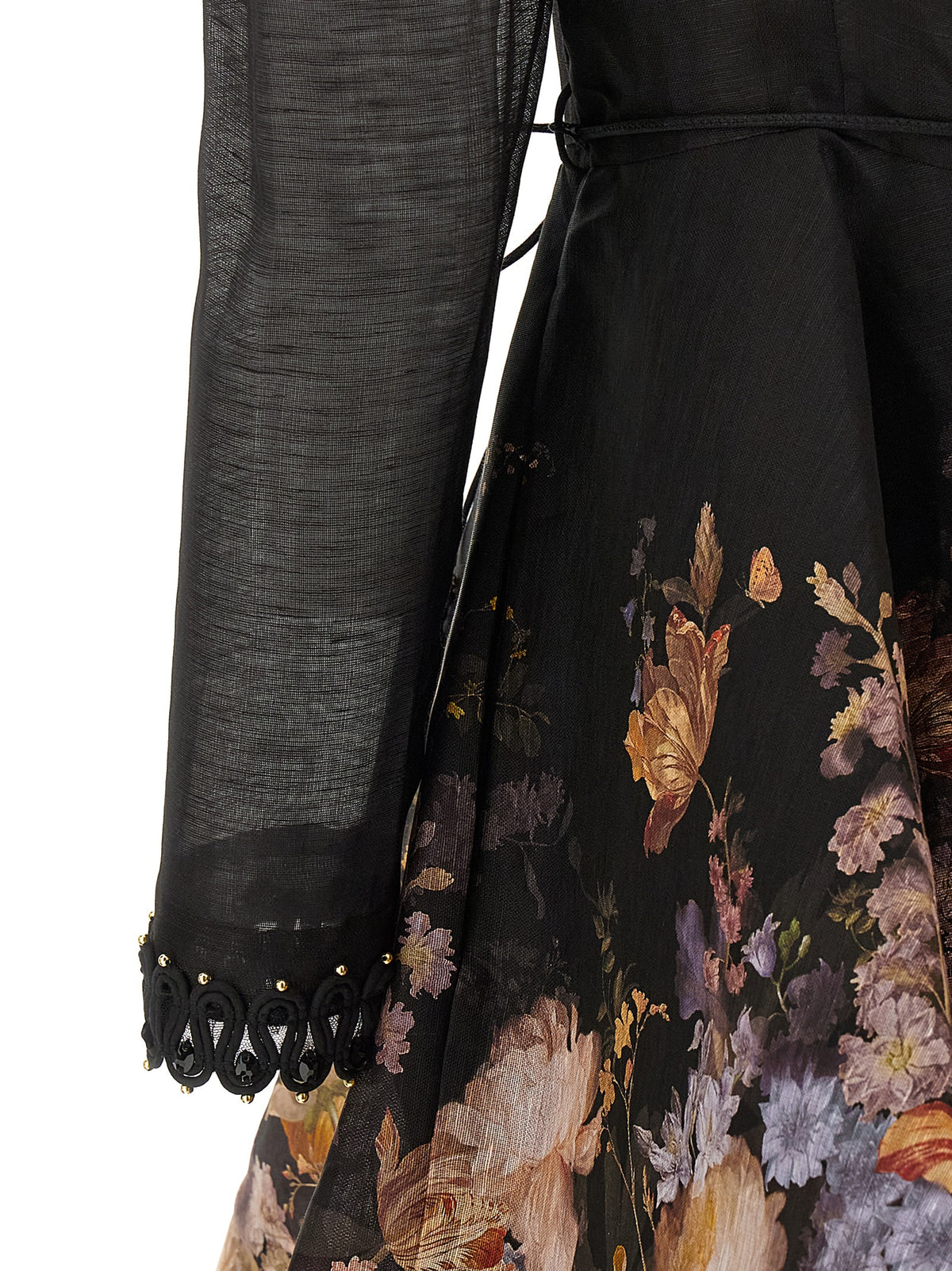 Zimmermann Kurzes mehrfarbiges Leinenkleid