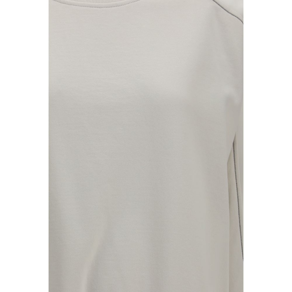 Brunello Cucinelli Weißes Baumwoll-Sweatshirt