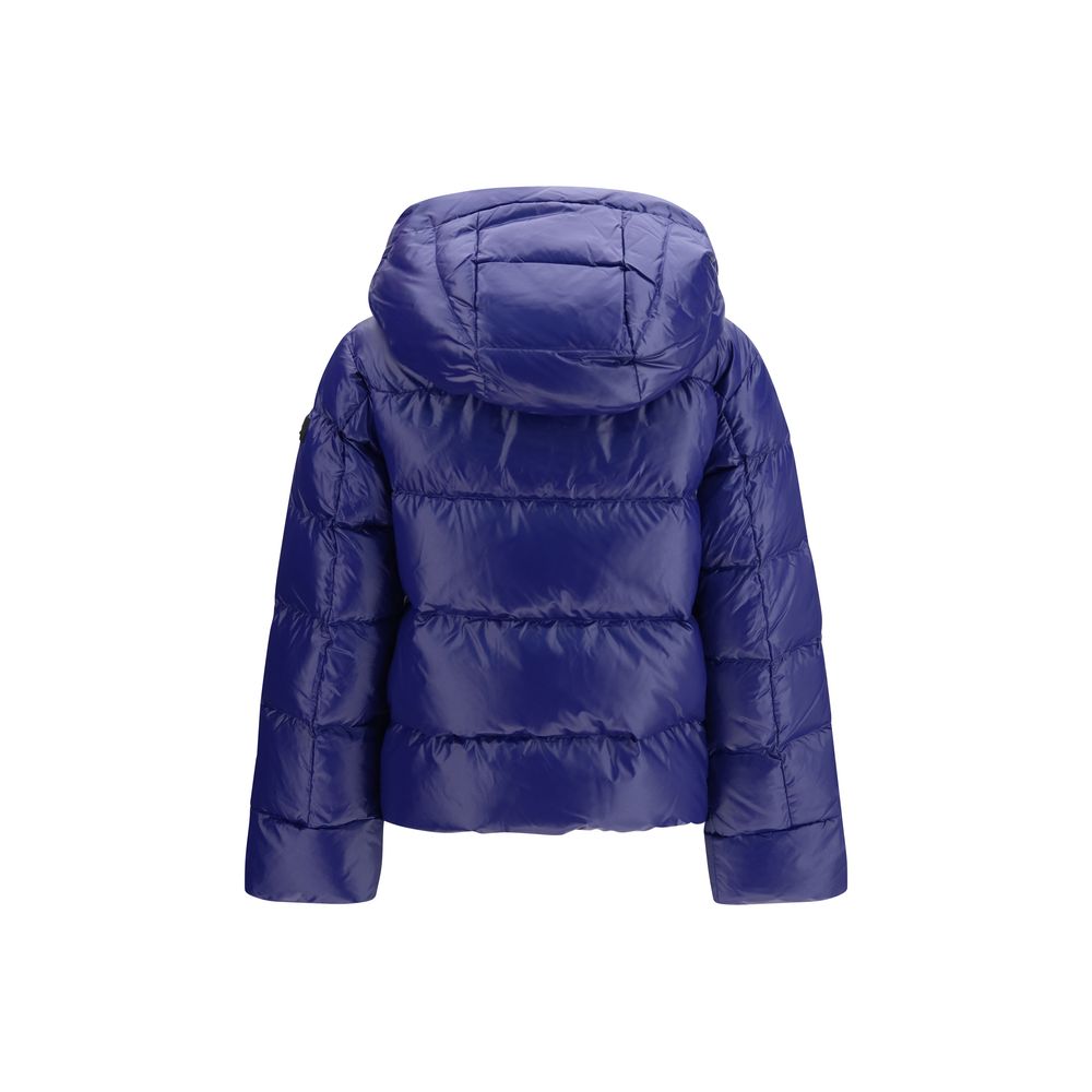 Peuterey Blaue Polyamid-Jacke in voller Länge