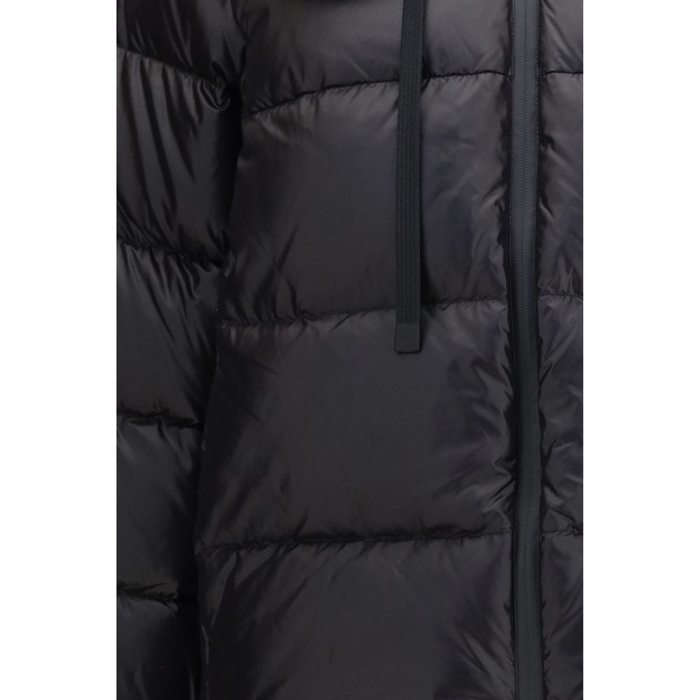 Peuterey Schwarze Polyamid-Jacke in voller Länge