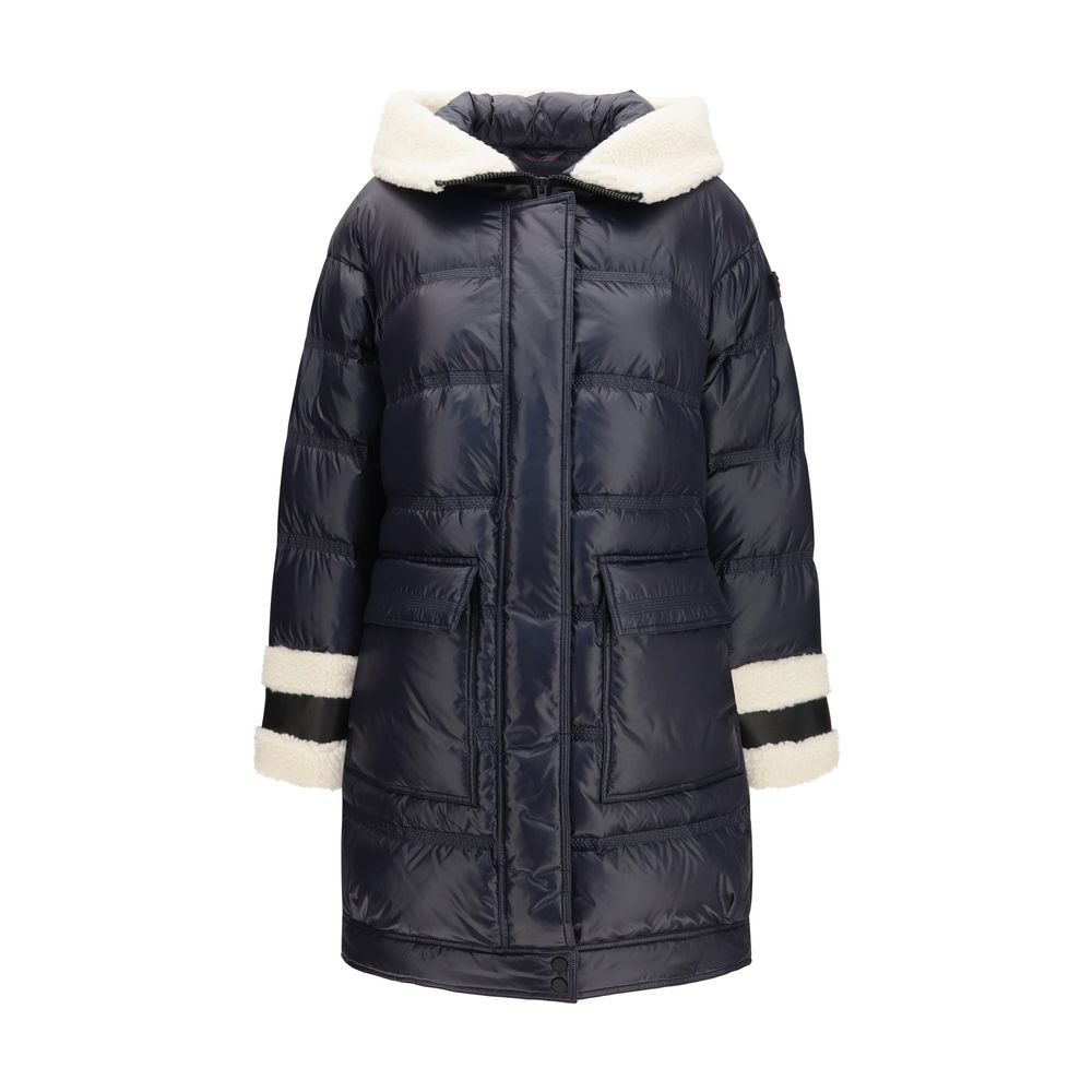 Peuterey Blaue Polyamid-Jacke in voller Länge