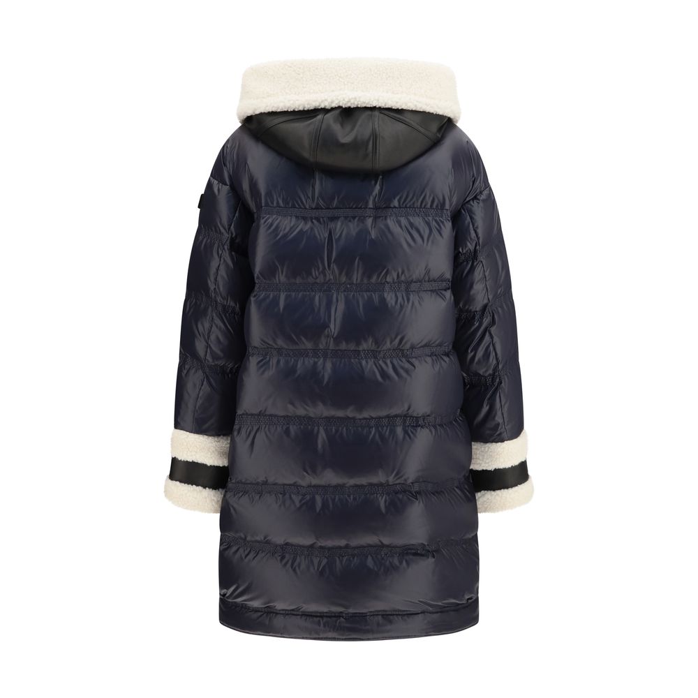 Peuterey Blaue Polyamid-Jacke in voller Länge