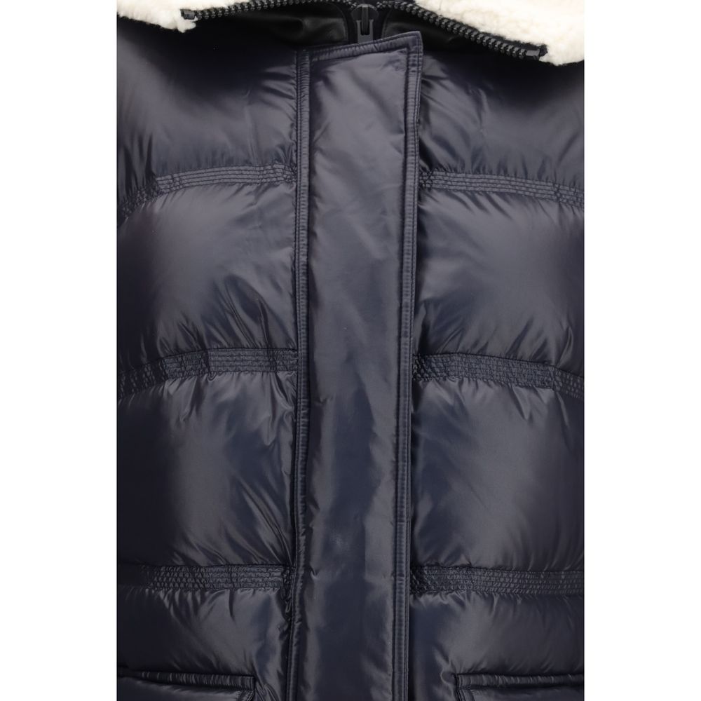 Peuterey Blaue Polyamid-Jacke in voller Länge