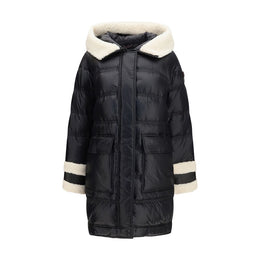 Peuterey Schwarze Polyamid-Jacke in voller Länge