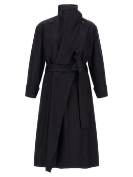 Issey Miyake Schwarzer Wollmantel